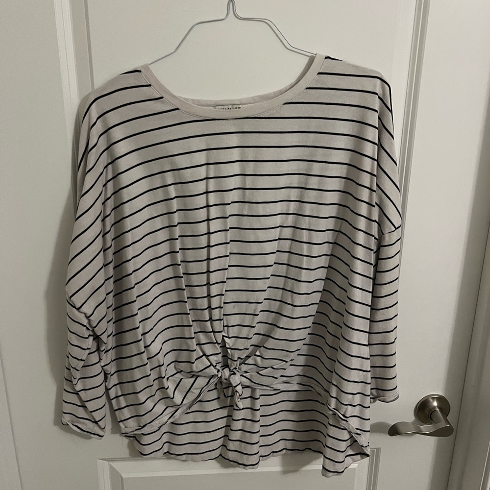 Cotton On Striped Tie-Front Top